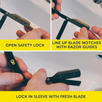 The Beard Club Straight Razor for Men - Navajas Para Barbero - Barber Straight Edge Razor Kit - Premium Single Derby Blade Cutthroat With 10 Replaceable Stainless Steel Blades & Leather Case