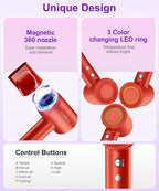 High-Speed Ionic Hair Dryer: 150000 RPM Brushless Motor 500 Millions Negative Ionic Care Blow Dryer for Fast Drying Low Noise Thermo-Control Hairdryer, Travel with Magnetic Diffuser & Nozzle