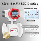 Electromagnetic Flow Meter,High-Precision Industrial Flowmeter Digital Display IP65 Protection 4-20mA Output Pipe Sensor for Wastewater, Sewage, and Seawater（DN80)
