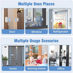 Door Chime,Sanjie WiFi Door Sensor Open Chime When Entering for Business/Home/Store/Office Alert Your Phone,Alarms for Kids Safety,500 FT Range,20 Ringtones ,4 Sensors 1 Receiver