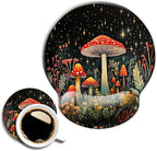 Ergo Comfort Gel Wrist Rest Mouse Pad-Ergonomic Office Mousepad with Wrist Support-Non-Slip, Design Desk Accessories Mat for Home&Game Decor Mushroom Star