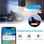 GUOANVISION 3MP Indoor Security Camera, 5G WiFi 360° Pan/Tilt Home Cameras for Baby Monitor/Pet/Elder/Kids/Bedroom, Auto-Focus and Zoom,Motion Tracking,2-Way Audio,Siren,3 Night Vision,Cloud&SD Card
