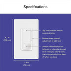 Lutron Maestro Motion Sensor Light Switch w/ Wallplate for Bathroom, Garage, Laundry Room, Any Bulbs, Occupancy Vacancy Sensor, Single-Pole, MS-OPS2HW-WH, White