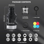 Alluneitter S-80 Bowens Mount Optical Conical Snoot Spotlight Kit. Adjustable Focus 38°Lens, Lighting Shape Changeable; for Photography, Studio Video, Compatible with Various LED Lights and Strobes