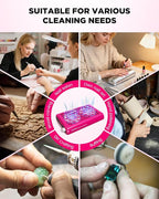 ECOSI Nail Dust Collector, Dual Turbo & 1600PA Professional Vacuum Fan Dust Extractor with 30 Pcs Filter Papers, 8000RPM 10-Level Adjustable Suction for Manicure, Salon Nail Tech & Home