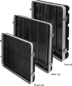 Sound Town Lightweight and Compact 8U ATA ABS Rack Case, with Slant Mixer Top, Casters, 21" Depth, 10U Top and 8U Side Spaces (STMR-A10X8UW)