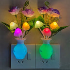 AUSAYE 4 Pack Plug in LED Night Light Sensor Rose Light, Energy Saving Lamp Dream Nightlight Rose Flower Mushroom Night Lights for Kids Adults Bedroom,Bathroom,Stairs,Kitchen,Hallway