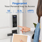 Philips Wi-Fi Smart Door Lock, Keyless Entry Door Lock with App Control,Fingerprint ID,Auto Lock,Keypad Deadbolt with Wi-Fi Bridge Adaptor,Smart Locks for Front Door-Satin Nickel