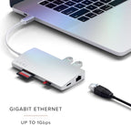 Satechi 8 in 1 USB C Hub Multiport Adapter V2, 4K HDMI, 115W USB C PD Charging, 3 USB-A, Ethernet, Micro/SD Card Readers, for Laptop, MacBook Air/Pro M5/M4, iPad, Windows - Silver