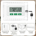 4 PCS Thermostat Lock Box with Key, Universal Thermostat Covers with Locks, Clear AC Lock Box Cover on Wall, Upgrade Thicken Universal Thermostats Cover, Fit Thermostats 6.1" x 5.4" x 3.2" or Smaller