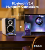 Edifier QR30 2.0 Desktop Active Speaker, Compact Bluetooth V5.4 Computer Speakers, Wireless Bookshelf Speaker, 30W (RMS), 3.5mm AUX & USB-A Wired Input, Dynamic Light Effects, App Control, White