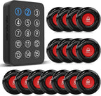 CallToU Wireless Caregiver Pager Nurse Call Button for Elderly LED Call Light Nurse Alert System Call Bell for Patients at Home Clinic/Medical Institution/Nursing Home (15 Call Button + 1 Receiver)