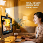 Selfie Light with Built in Power Bank, 96+ CRI Studio Lighting - 2000mAh Charges Phone, 2-24H Runtime with 3 Colors & RGB Modes Sturdy 360° Clip, for Professional Selfies, Video Conferencing (Black)