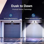 EMANER Motion Sensor Light Outdoor, Dusk to Dawn Floodlight 5000K, 4-Mode Security Light 2800lm Waterproof, 120V Eave Mount Spotlight for Porch Garage Backyard (1Pack, Black)