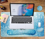4-in-1 Large Gaming Mouse Pad, Keyboard Wrist Rest Pad & Wrist Support Mousepad Set, Extended Desk Pad Waterproof Desk Mat for Home Office Study Game - Stay Positive