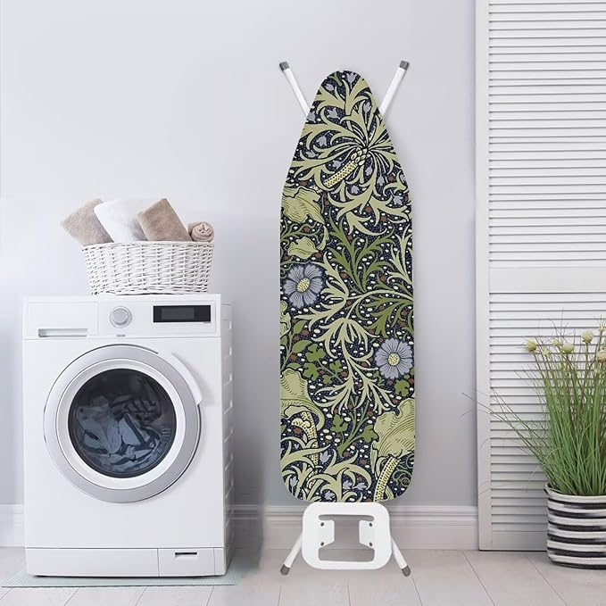 ZCFYGDX William Morris Prints Ironing Board Cover with Elastic Edge 3 Bottom Nylon Buckle Straps Breathable Resist Scorch Staining Suitable for Size-XL Iron Board House Oil Paintings Art Decor