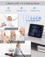 11.5" Large Display Digital Calendar Clock for Seniors, Digital Clock with Date and Day of Week for Elderly, 3 Alarms, 5 Dimmer, Temperature, Alarm Clock for Bedroom Living Room