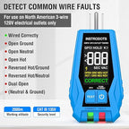 INSTRODOTS Circuit Breaker Finder Tool with Accessories, 90-135V AC Digital Breaker Finder with Integrated GFCI Outlet Tester, Circuit Tracer with Buzzer Alarm & Color Display, Includes Carrying Case