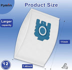 Pymin Upgraded 12 Pack GN Vacuum Dust Bags Compatiable with Miele Hoover Bags,3D Efficiency GN Vacuum Bags for Classic C1,Complete C2 C3, S227 S240, S270, S400, S600, S800,S2, S5, S8 Series