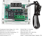 AEDIKO 2pcs W1209 DC 12V Digital Temperature Controller Board Digital Display Thermostat -50-110°C Electronic Temperature Temp Control Module Switch with Waterproof Case