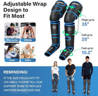comrelax Air Compression Leg Massager for Circulation and Recovery Full Leg Massager with Cold Therapies 3 Modes 3 Intensities Sequential Compression Device for Pain Relief