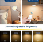 Yiliaw 3 Pack LED Puck Lights Remote Control 16 Color Changeable Under Cabinet Lights, Battery Operated Lights Night Light with Dimmer & Timmer for Closet Bedroom Kitchen, White