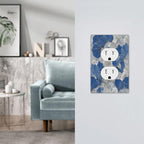 Bvtewkhz Abstract Blue Marble Plant Leaves Duplex Outlet Decorative Light Switch Covers Electrical Faceplate Switch Plates for Bathroom Kitchen Home