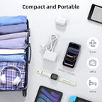 USB C Charger Block, 100W GaN 6 Port PD USB C QC USB A Wall Charger Adapter Plug Cube, Super Fast Type C Charging Station Hub for iPhone 17 16 15 14 13 Pro Max iPad Samsung Pixel 5ft Extension Cord