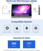 DisplayLink Docking Station Dual Monitor, Mosirui12-in-1 USB 3.0 to USB C Hub with Dual HDMI,VGA,USB3.0,Ethernet for MacBook M1/M2/M3/M4Pro/Air Dell HP Lenovo,Windows Laptops