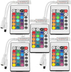 ABI Inline IR Controller with 24 Key Remote for 12V RGB LED Strip Light (5-Pack)