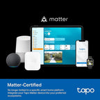 TP-Link Tapo Matter Outdoor Smart Plug, 2 Individual outlets, IP65 Weather Resistance, Works with Apple Home, Alexa, Google Home, Long Wi-Fi Range, 2.4G Wi-Fi Only, ETL Certified(Tapo P400M)