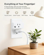 Wireless Remote Control Outlet with All On/Off Switch, 200FT RF Range, Mini Electrical Outlet Plug, 15A/1875W High-Power Switch for Christmas Lights, Fans, Household Appliances (3 Outlets + 1 Remote)
