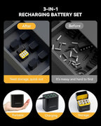 KINREECELL 8 Pack Rechargeable AA Batteries with Fast Charger, 1.5v 3600mWh High Capacity Lithium Double A Battery, Long Lasting 1600 Cycle for Camera Toys