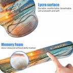 Keyboard Wrist Rest + Mouse Pad Wrist Support Set with Coasters, Non-Slip PU Base Ergonomic Mousepad for Home Office Working Studying Easy Typing & Pain Relief, Bible Verses Proverbs 31:25