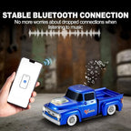 Vintage Pickup Truck Bluetooth Speaker, Retro Truck Model with HD Sound, Built-in Mic, LED Party Lights, TWS Dual Pairing, Multi-Interface Output, Portable Outdoor Speaker for Parties & Beach (BLUE)