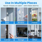 Sanjie Door Alarm with Instant and Delayed Alerts 30s/1min/2min/4min, Door Window Ajar Alarms for Kids Safety/Home Security, Volume 0-120dB, Left Open Alert for Freezer Fridge Home, 2 Sensor