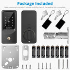 AkaGear WiFi Smart Lock Keyless Entry Door Lock with 8xAA Batteries, App Remote Control, Touchpad Keypad Deadbolt for Front Door, Auto Lock, Keys, Fob Card, PIN Code Unlock, 8-Month Battery, T02 Mini