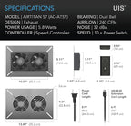 AC Infinity AIRTITAN S7, Ventilation Fan 12" with Speed Controller, IP-55 Rated for Crawl Space, Basement, Garage, Attic, Shed, Hydroponics, Grow Tents