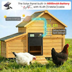 XRDZYXGS Automatic Chicken Coop Door Opener, Space-Saving Roll-up Design, 11.8" x 18.9" Aluminum Alloy Poultry Door for Ducks Geese, Solar Panel with Built-in 6000mAh Battery, Support USB-A Power