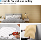 Art3d Slat Wall Panel, 3D Fluted Textured Panel 12-Tile 19.7 x 19.7in. - Oak