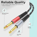 Lightning to Dual 6.35mm 1/4" TS Mono Stereo Y-Cable Splitter,3 in 1 to Dual 1/4-inch Audio Cable, Compatible with smartphones, computers, phones/Pads Amplifiers,speakers,headphones,mixing 3.3FT