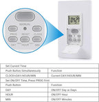 DEWENWILS Indoor in Wall Timer Switch for Light, Single-Pole,7 Day, 7 ON/Off Settings, DST RDM Mode, Programmable Digital Switch Timer for Lights, Fans, Motors, Neutral Wire Required, ETL Listed