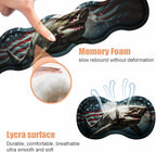 Ergonomic Keyboard Wrist Rest & Mouse Pad Wrist Rest Set, Large XXL Gaming Desk Mat 31.5"x 11.8" with Non-Slip Base, Memory Foam, Easy Typing Pain Relief for Home & Office, American Flag Shark
