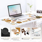 iCasso Desk Mat, Gaming Mouse Pad Wrist Support Set,4in1 XXL Large Mousepad + Keyboard Wrist Rest+Mouse Wrist Rest+Coaster Set with Ergonomic Design for Home Office Table Computer-Sticker