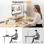 NestNeat Monitor Stand - 24 Inch Wood Monitor Stand Riser, 220 Pounds Load Capacity Desk Monitor Riser for Laptop/PC/Printer, Desktop Stands Organizer for Home Office