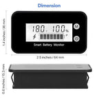 SUPNOVA Waterproof Battery Monitor with Bracket 7-100V,Car Motorcycle Golf cart Meter Digital Battery Capacity Remaining Capacity Percentage Tester with Buzzer Alarm and Temperature (White)