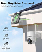 Gianteye 4MP Solar Security Cameras Wireless Outdoor, WiFi Security Camera Outside with Color Night Vision, Solar & Battery Powered 2.4G&5G Camera for Home Security,Compatible Home Hub Only