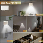 RADIXIUM White 2 Pack Motion Sensor Keyhole Light - Automatic on/Off Infrared LED, Suitable for Front Doors, corridors, Stairs in The Dark | 3-Way Installation（Magnetic Suction、Adhesive and Screw）