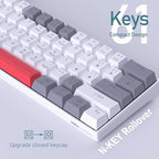 Camiysn 60% Mechanical Gaming Keyboard,Mixed Color Keycaps Gaming Keyboard with Red Switches, Detachable Type-C Cable Mini Keyboard with Blue LED Light for PC/Laptop