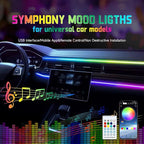Goodream Interior Car Ambient Lighting Kit, 43.3 Inches RGB USB LED Ultrathin Acrylic Strip Lights Neon Accessories for Cars Truck SUV Center Console Dashboard with APP&Remote Control